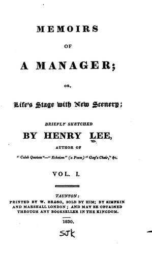 Cover for Memoirs of a Manager: Or, Life's Stage with New Scenery