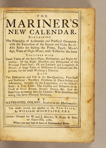 Cover for The mariner's new calendar
