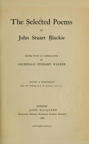 Cover for Selected poems