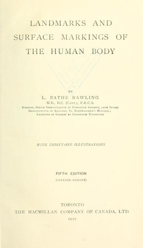 Cover for Landmarks and surface markings of the human body