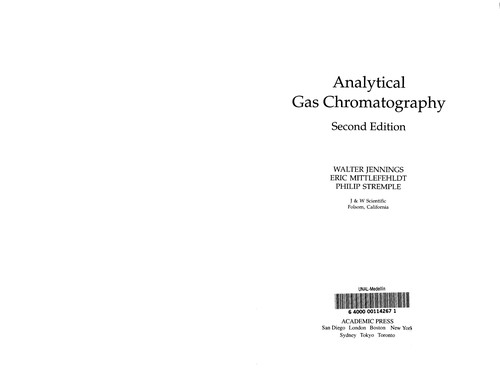 Cover for Analytical gas chromatography.