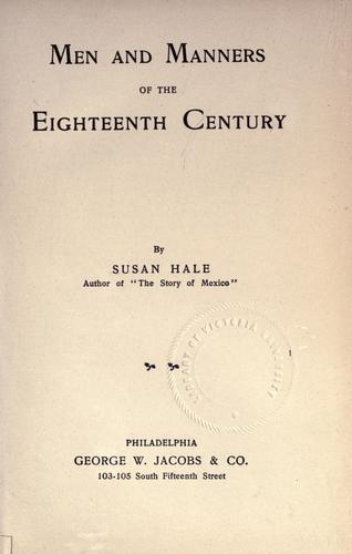 Cover for Men and manners of the eighteenth century.