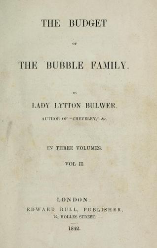 Cover for budget of the Bubble family