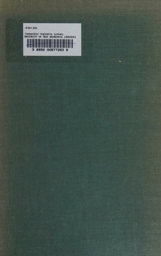Cover for Comparative legislative systems