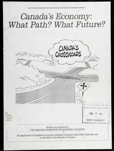 Cover for Canada's economy--what path? what future?
