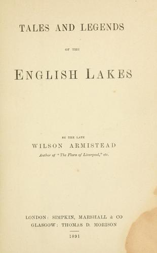 Cover for Tales and legends of the English lakes