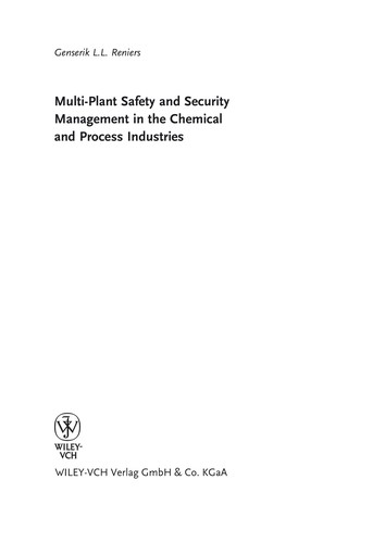 Cover for Multi-plant safety and security management in the chemical and process industries