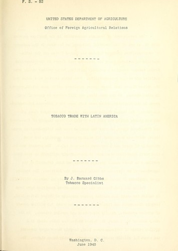 Cover for Tobacco trade with Latin America