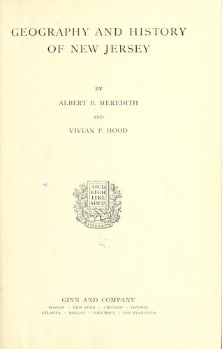 Cover for Geography and history of New Jersey