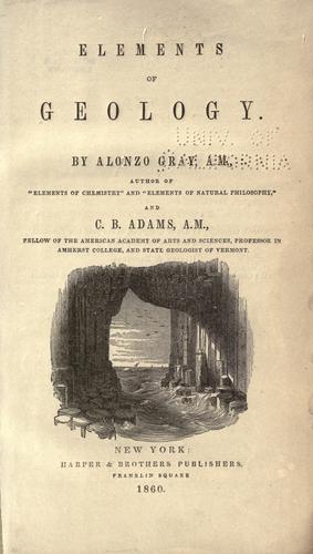 Cover for Elements of geology