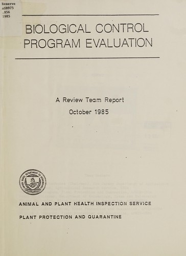 Cover for Biological control program evaluation