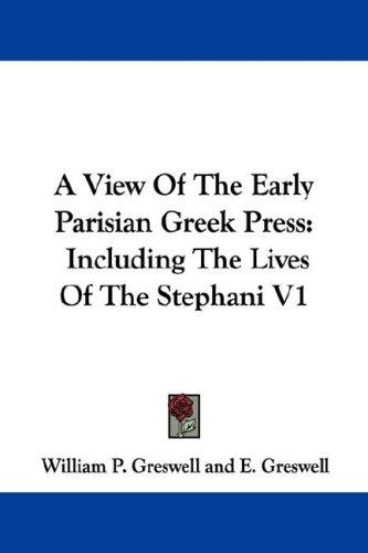 Cover for A View Of The Early Parisian Greek Press