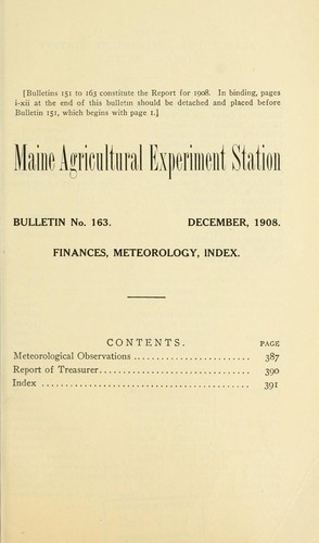 Cover for Finances, meteorology, index