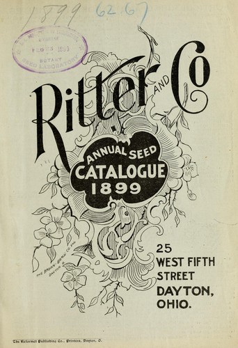 Cover for Annual seed catalogue 1899