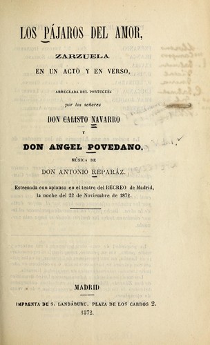 Cover for Los pa jaros del amor