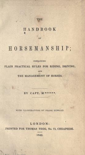 Cover for The handbook of horsemanship