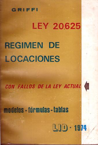 Cover for RÉGIMEN DE LOCACIONES, LEY 20.625