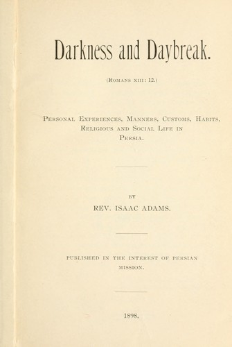 Cover for Darkness and daybreak