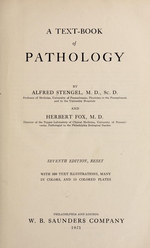 Cover for A text-book of pathology