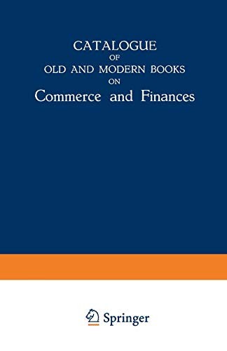 Cover for Catalogue of Old and Modern Books on Commerce and Finances
