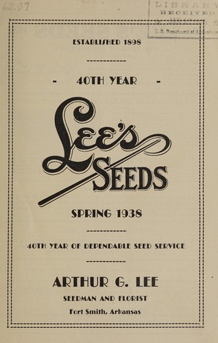 Cover for Lee's seeds