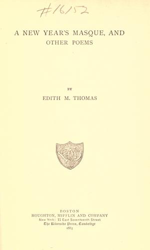 Cover for A new year's masque, and other poems