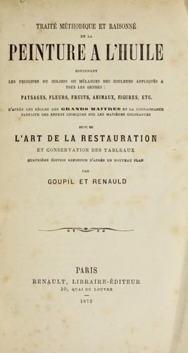 Cover for Traite methodique et raisonne de la peinture a l'huile