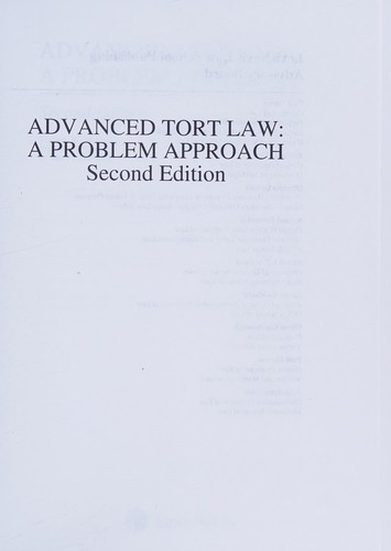 Cover for Advanced tort law