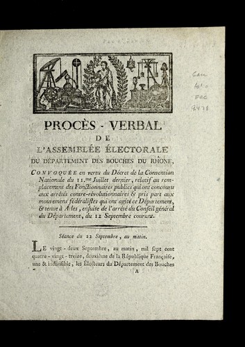 Cover for Proc`es-verbal