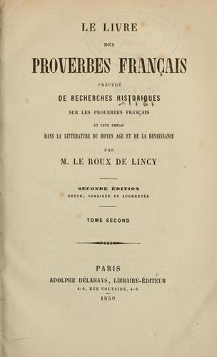 Cover for Le livre des proverbes français