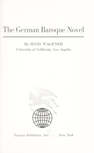 Cover for The German baroque novel.