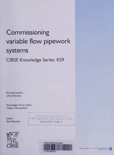 Cover for Commissioning Variable Flow Pipework Systems