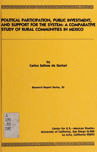 Cover for Political participation, public investment, and support for the system