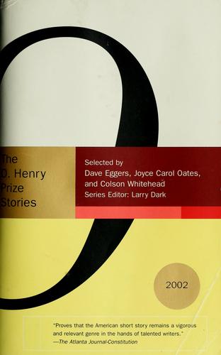 Cover for The O. Henry Awards prize stories, 2002