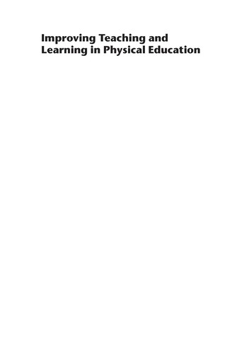 Cover for Improving teaching and learning in physical education