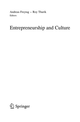 Cover for Entrepreneurship and Culture