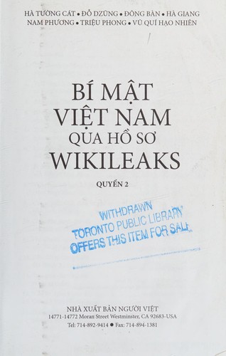 Cover for Bí mật Việt Nam qua hồ sơ Wikileaks