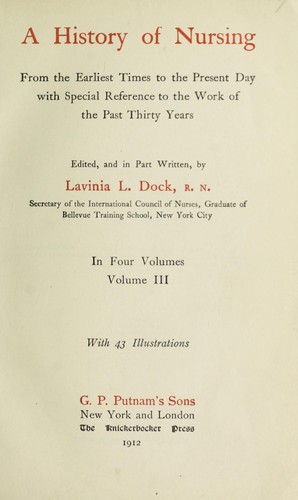 Cover for A history of nursing