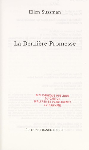 Cover for La dernière promesse