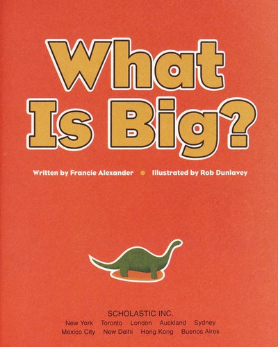 Cover for What is big?