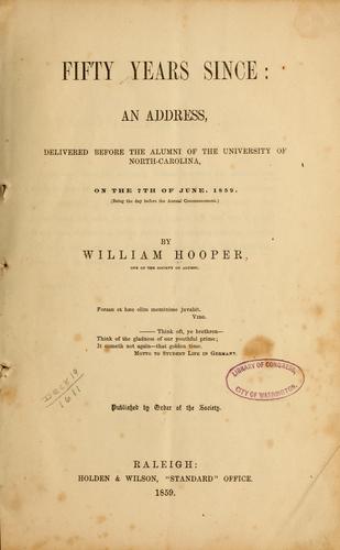 Cover for Fifty years since