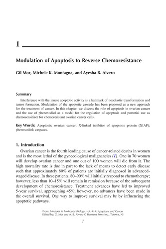 Cover for Apoptosis and cancer