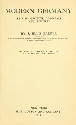 Cover for Modern Germany