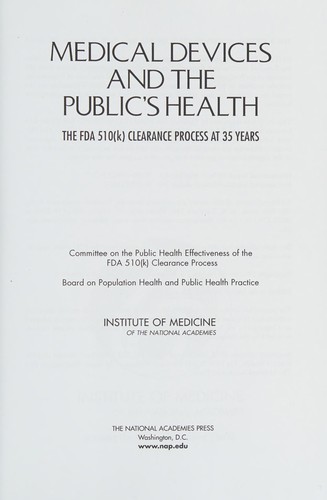 Cover for Medical devices and the public's health