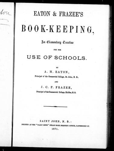 Cover for Eaton & Frazee's book-keeping