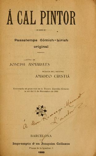 Cover for A cal pintor