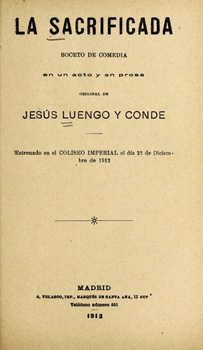 Cover for La sacrificada