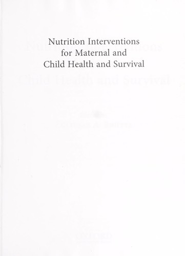 Cover for Nutrition interventions for maternal and child health and survival