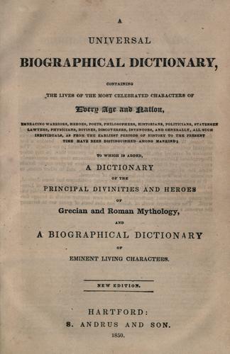 Cover for A universal biographical dictionary