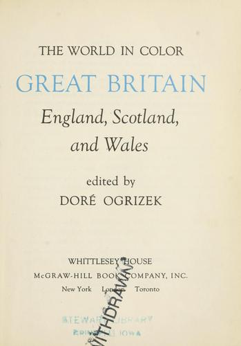Cover for Great Britain: England, Scotland, and Wales